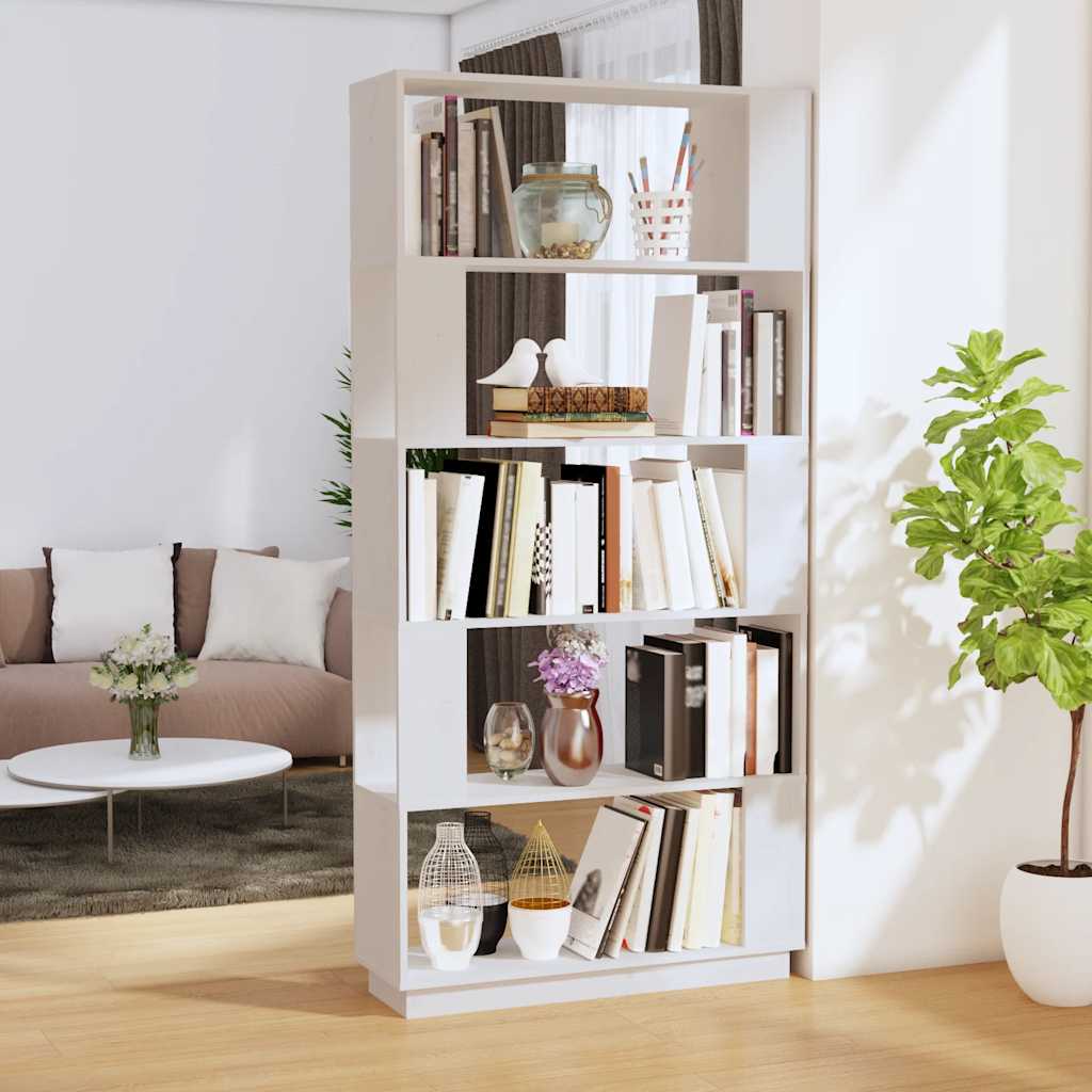 Ormarić za knjige / pregrada bijeli 80x25x163,5 cm od borovine