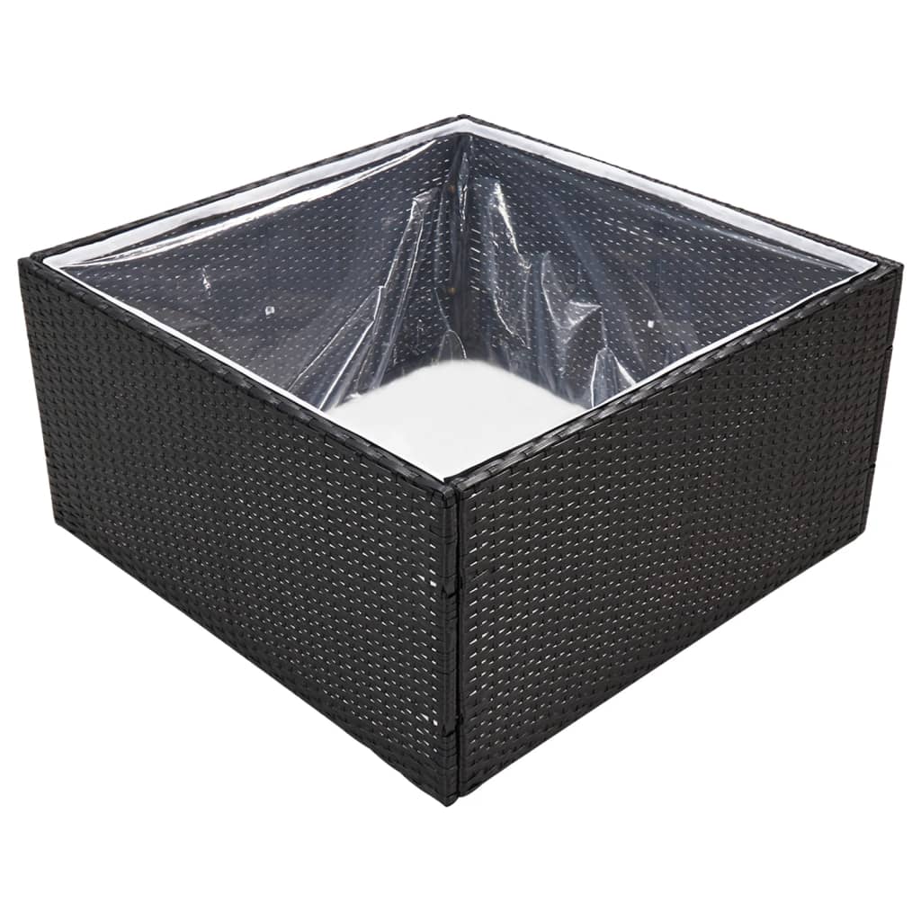 Vrtna sadilica crna 80 x 80 x 40 cm od poliratana