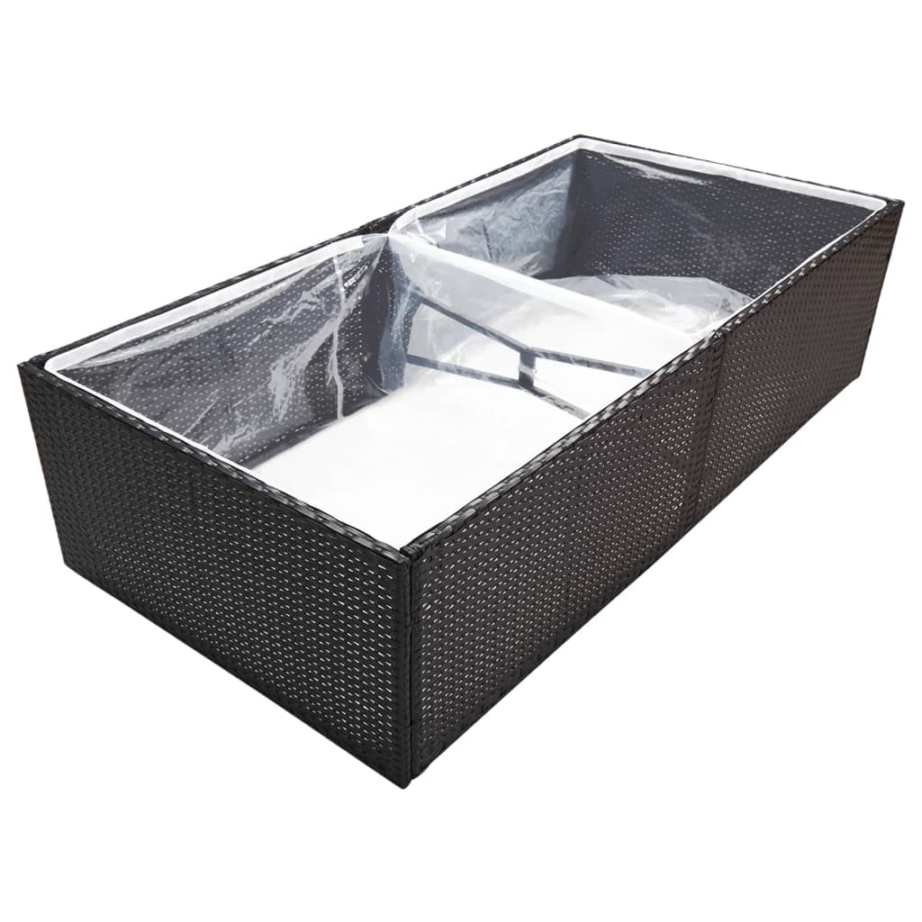 Vrtna sadilica crna 157 x 80 x 40 cm od poliratana