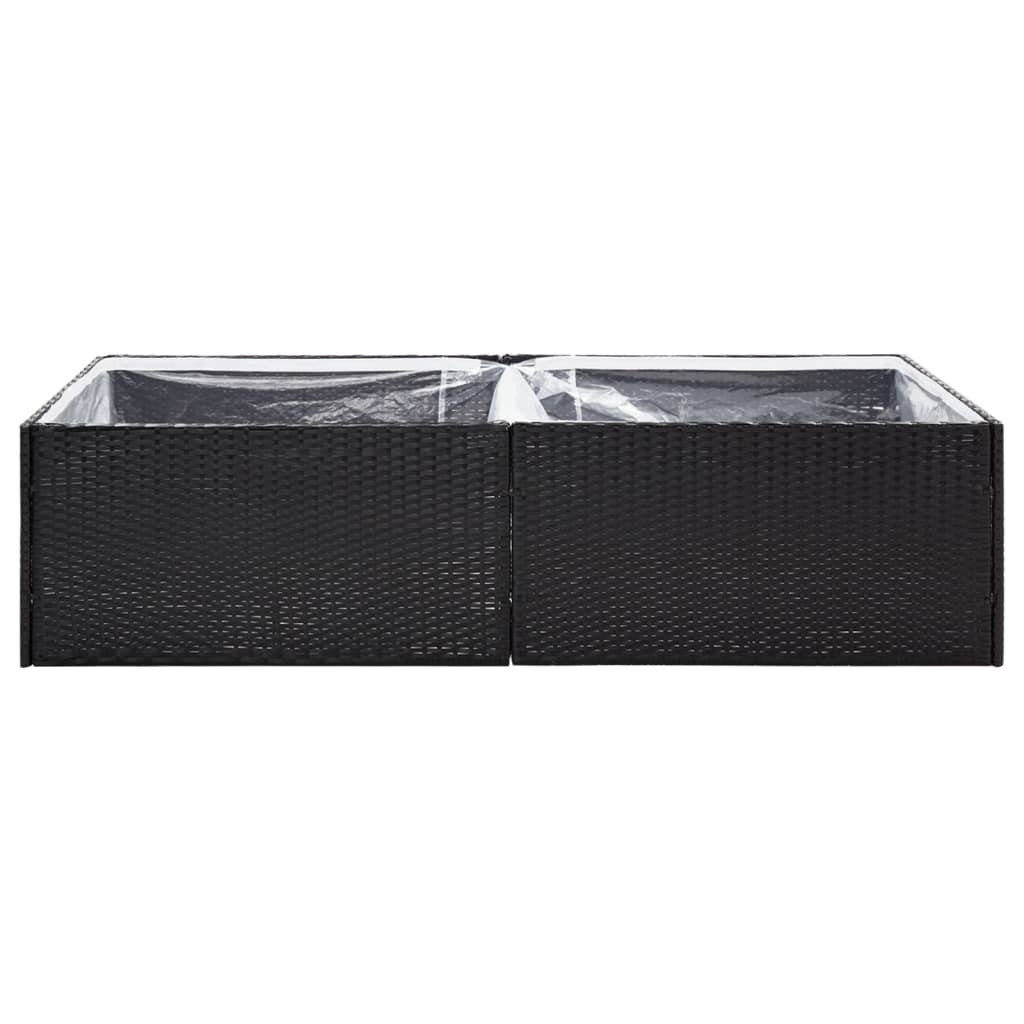Vrtna sadilica crna 157 x 80 x 40 cm od poliratana