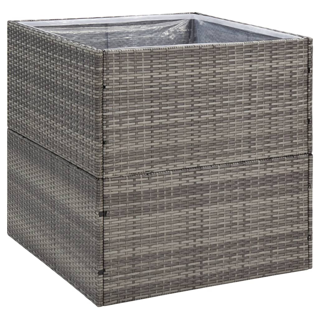 Vrtna sadilica siva 80 x 80 x 80 cm od poliratana