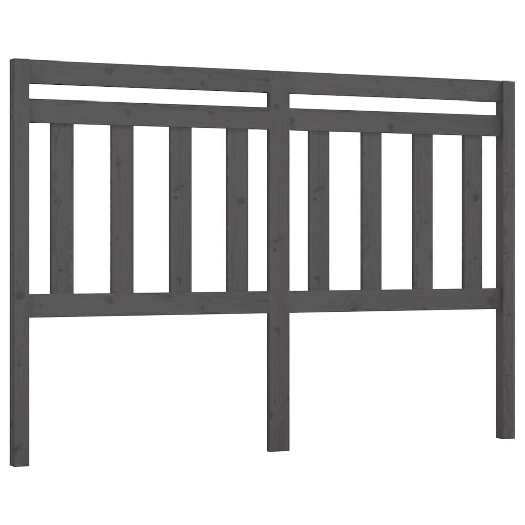Uzglavlje za krevet sivo 126 x 4 x 100 cm od masivne borovine