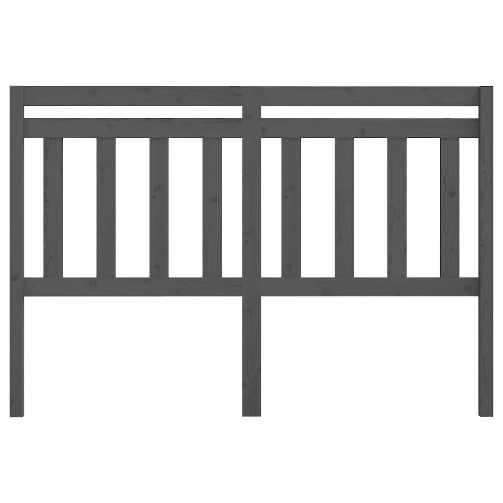 Uzglavlje za krevet sivo 126 x 4 x 100 cm od masivne borovine