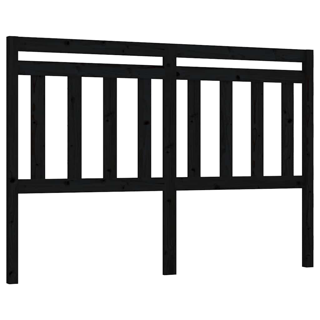 Uzglavlje za krevet crno 166 x 4 x 100 cm od masivne borovine