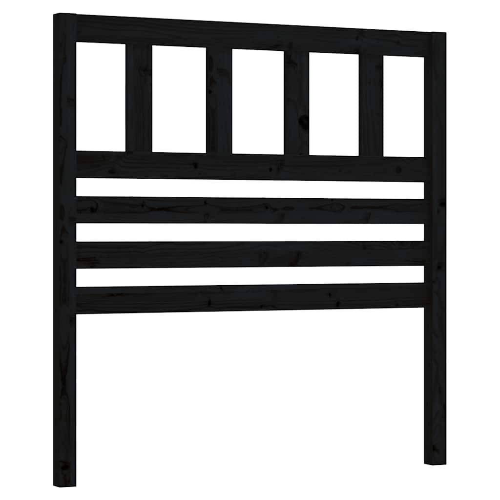 Uzglavlje za krevet crno 106 x 4 x 100 cm od masivne borovine