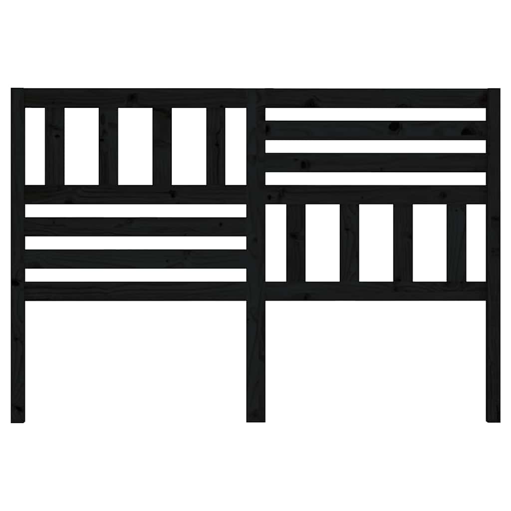 Uzglavlje za krevet crno 146 x 4 x 100 cm od masivne borovine