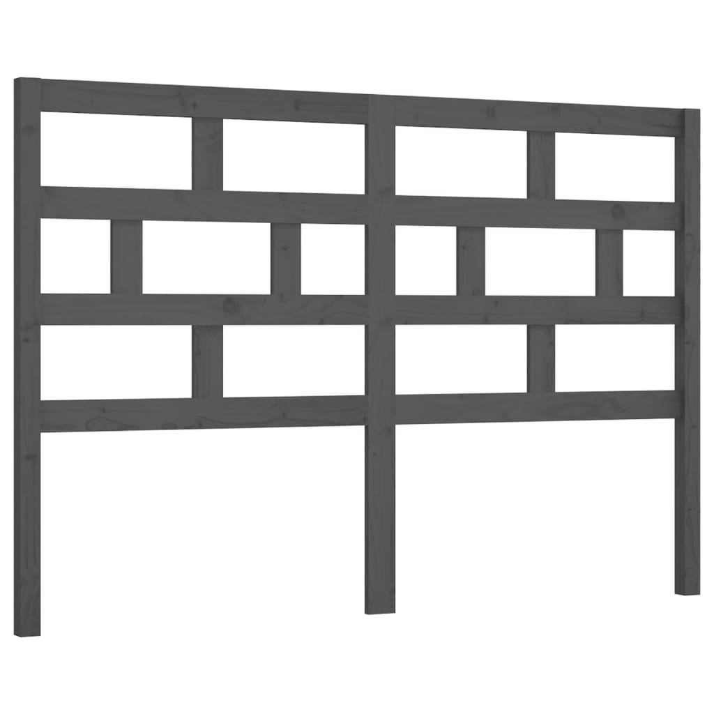 Uzglavlje za krevet sivo 166 x 4 x 100 cm od masivne borovine