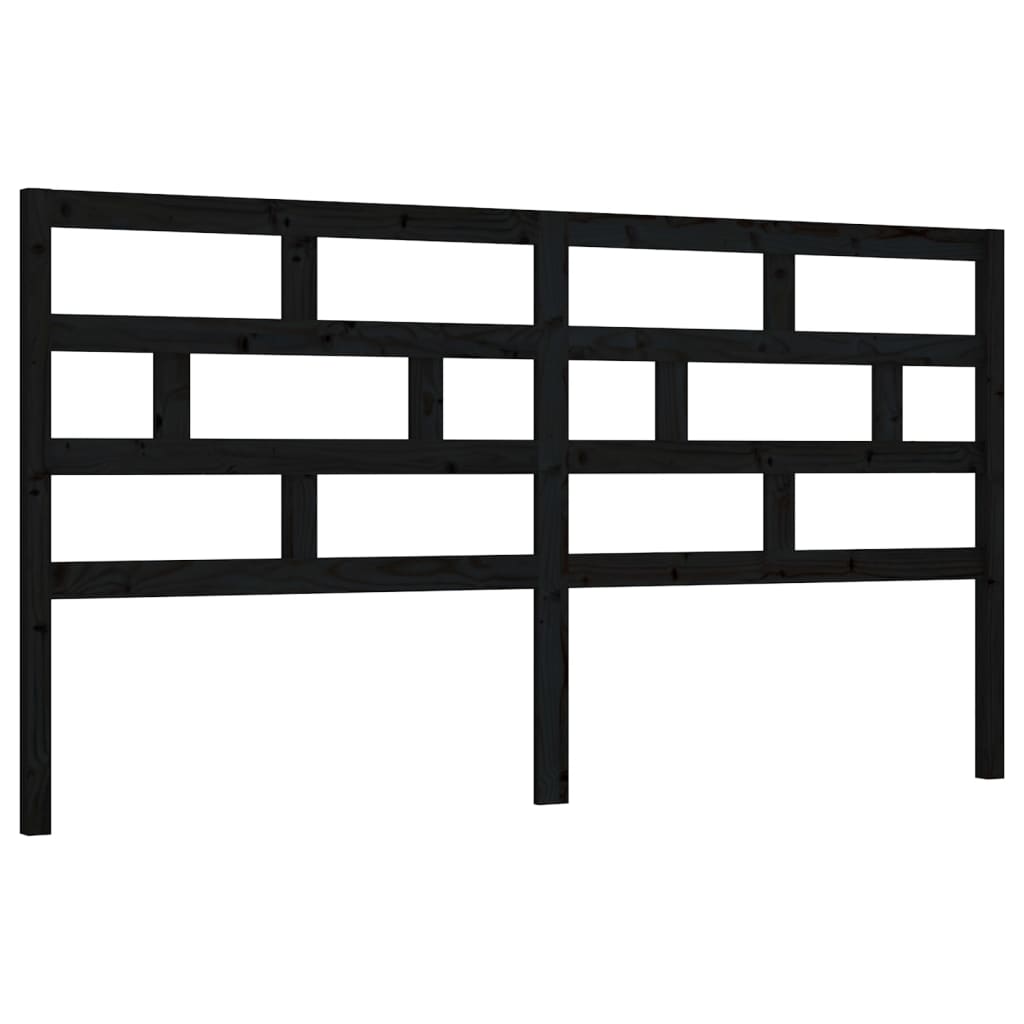 Uzglavlje za krevet crno 186 x 4 x 100 cm od masivne borovine