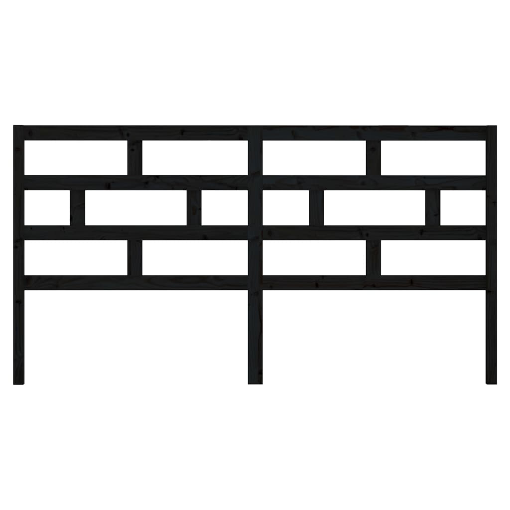 Uzglavlje za krevet crno 186 x 4 x 100 cm od masivne borovine