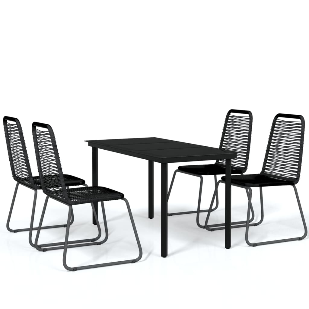 5-dijelni vrtni blagovaonski set crni