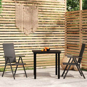 3-dijelni vrtni blagovaonski set crni Crna Dužina stola 80 cm