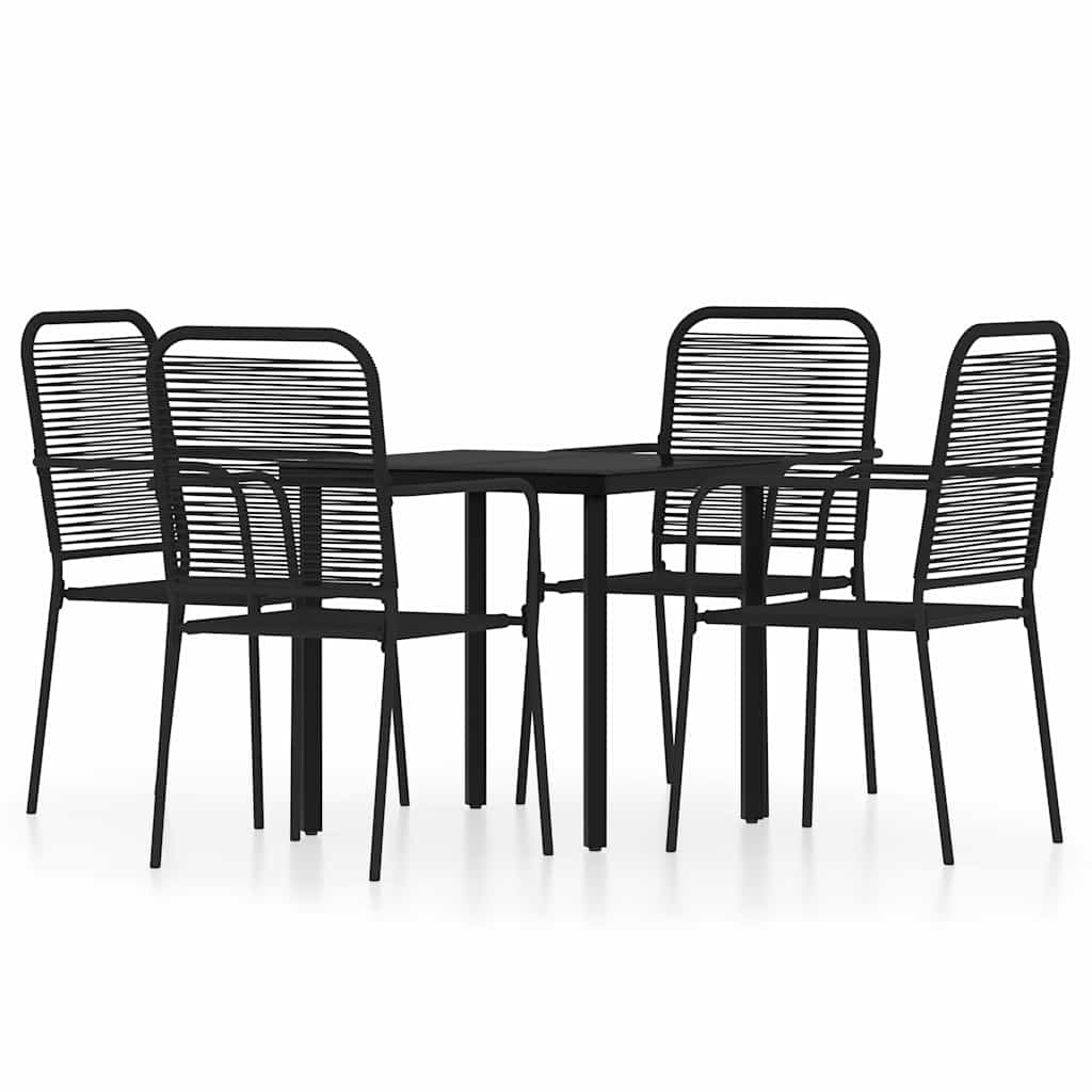 5-dijelni vrtni blagovaonski set crni