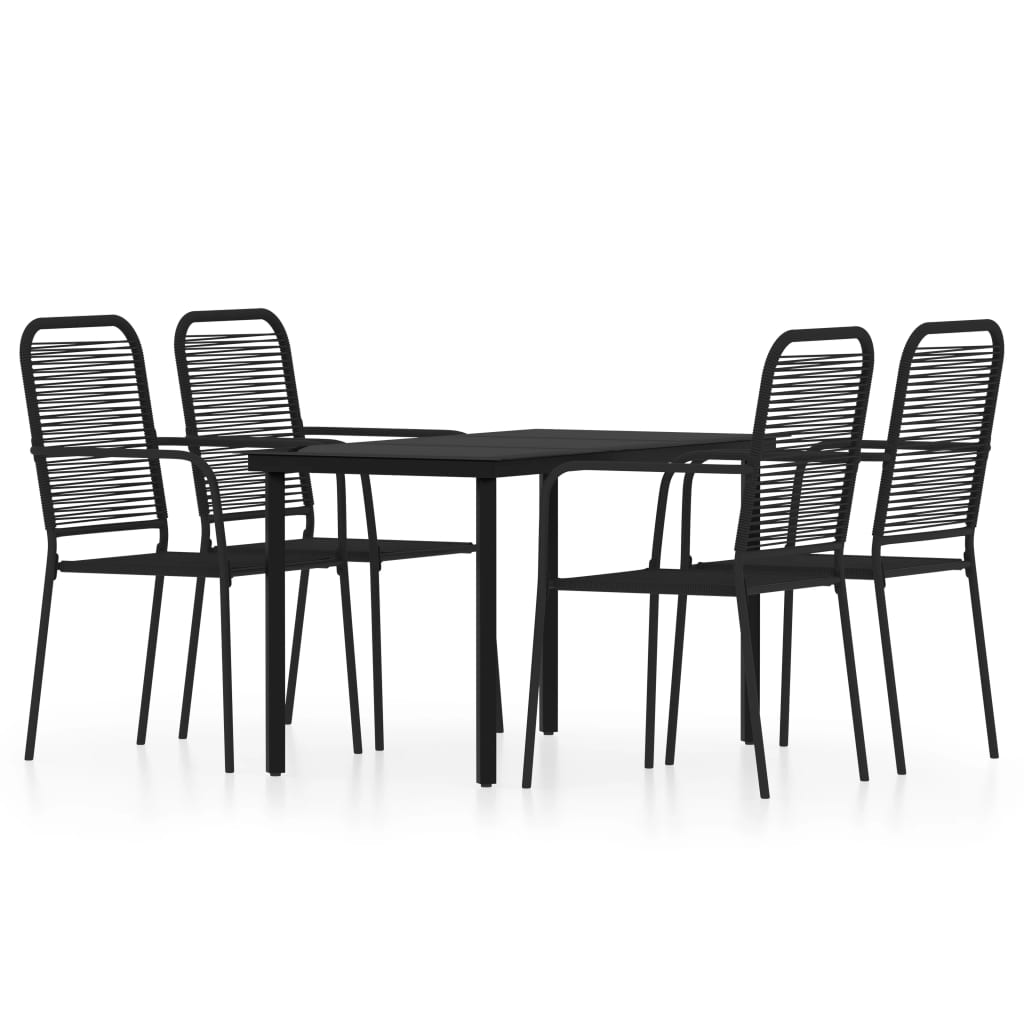 5-dijelni vrtni blagovaonski set crni