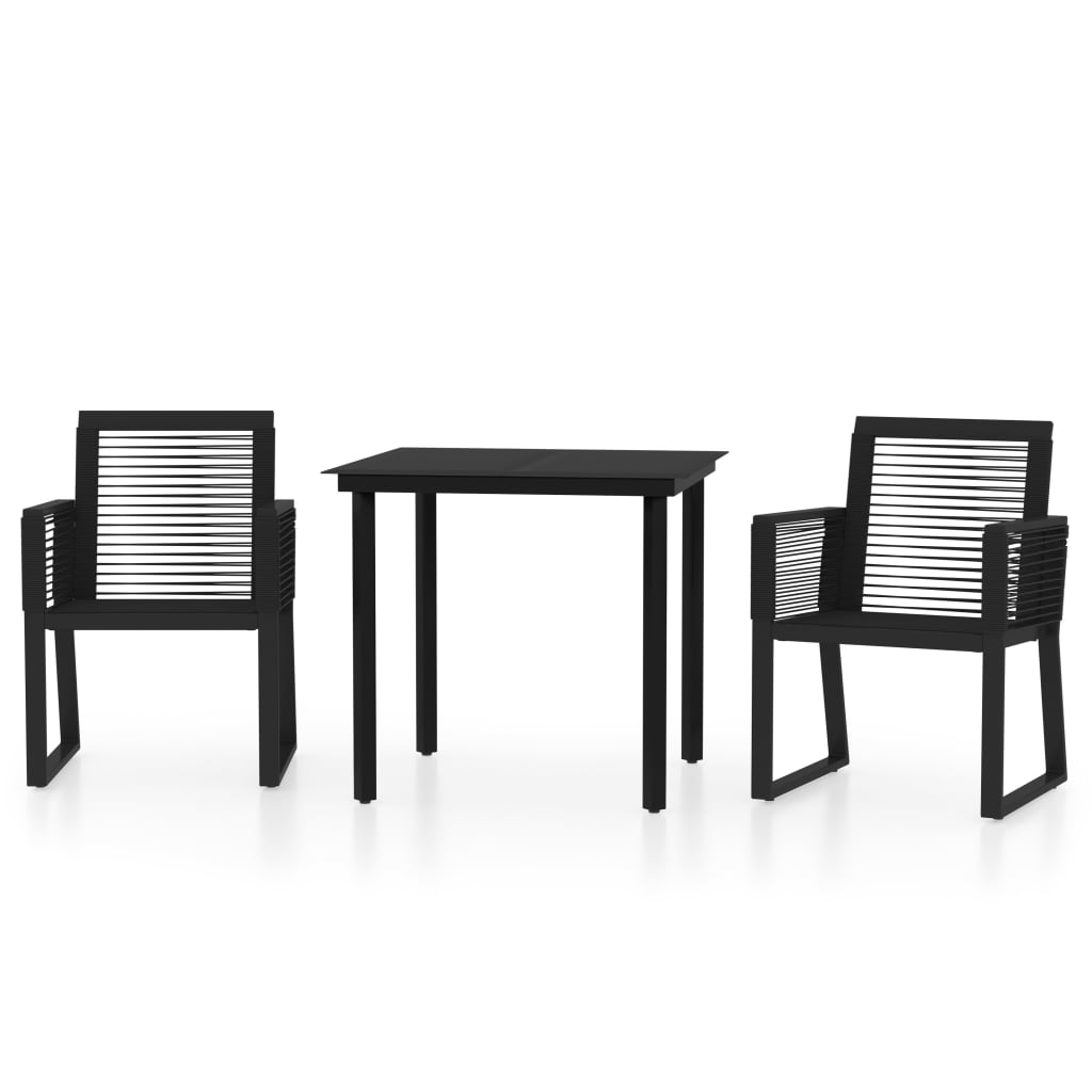 3-dijelni vrtni blagovaonski set crni