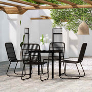 5-dijelni vrtni blagovaonski set crni Crna Dužina stola 80 cm