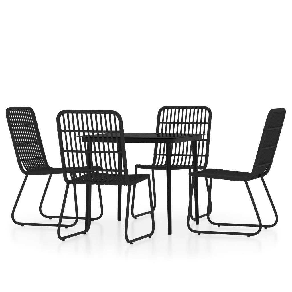 5-dijelni vrtni blagovaonski set crni
