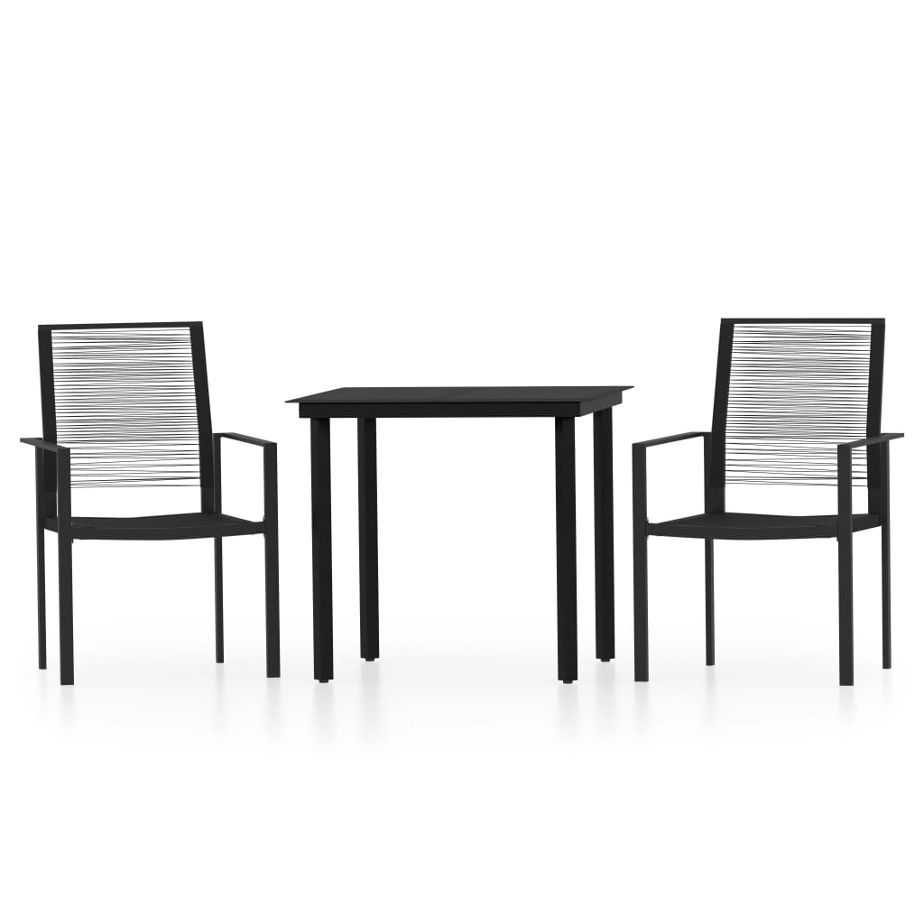 3-dijelni vrtni blagovaonski set crni