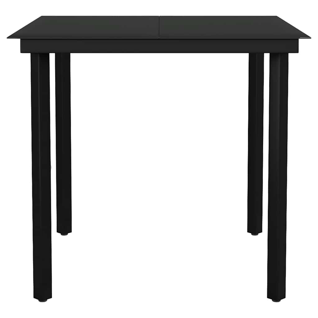 3-dijelni vrtni blagovaonski set od PVC ratana crni
