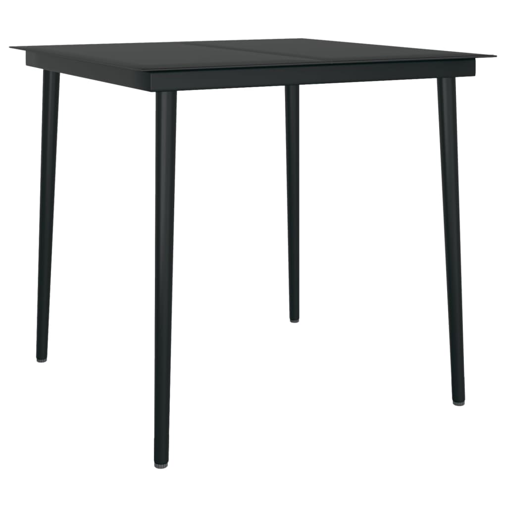 3-dijelni vrtni blagovaonski set od PVC ratana crni