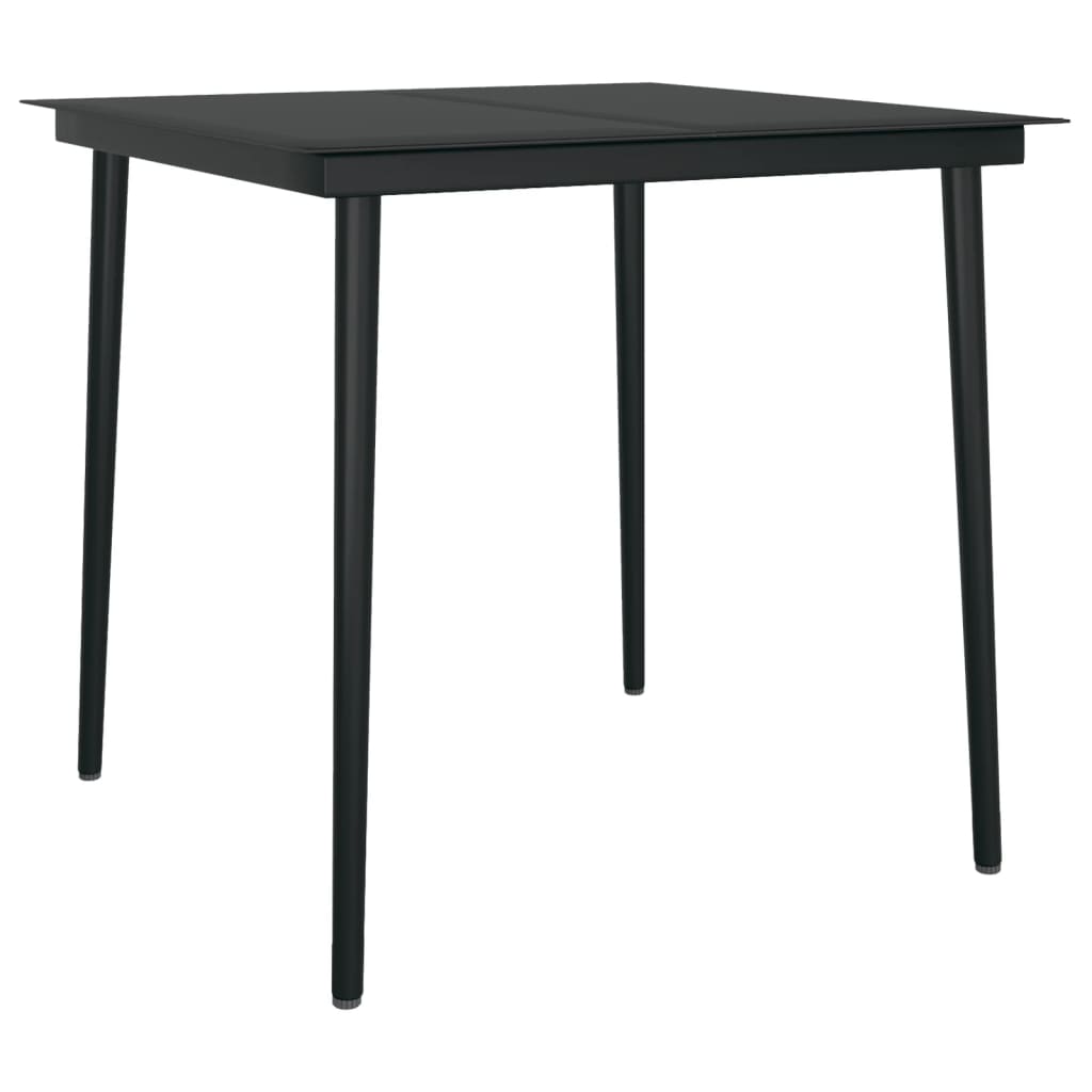5-dijelni vrtni blagovaonski set od PVC ratana crni