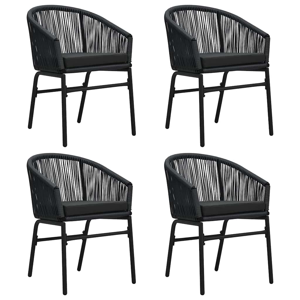 5-dijelni vrtni blagovaonski set crni Crna Dužina stola 80 cm