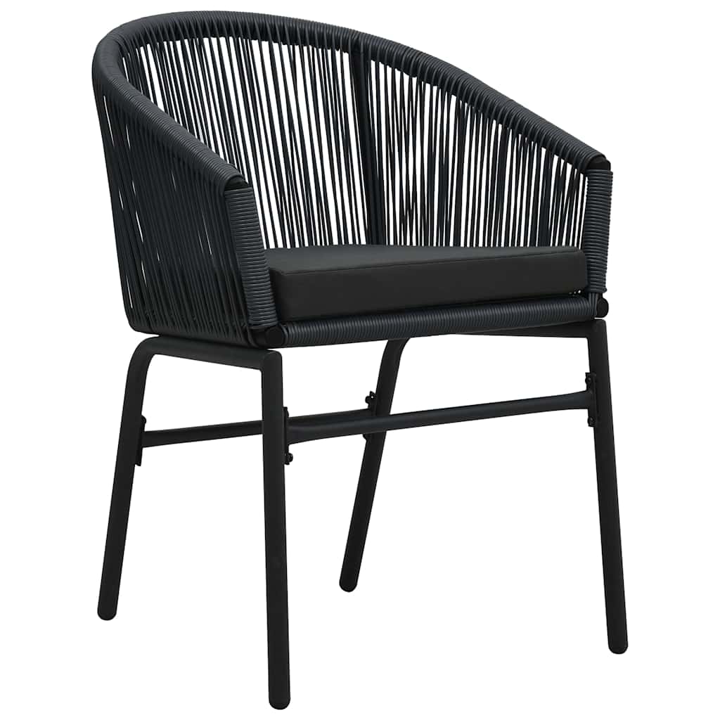 5-dijelni vrtni blagovaonski set crni Crna Dužina stola 80 cm