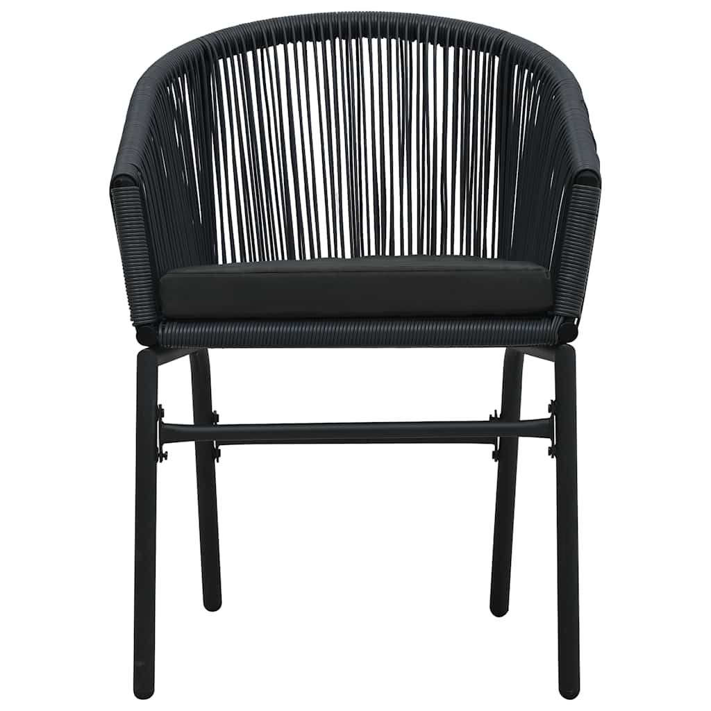 5-dijelni vrtni blagovaonski set crni Crna Dužina stola 80 cm