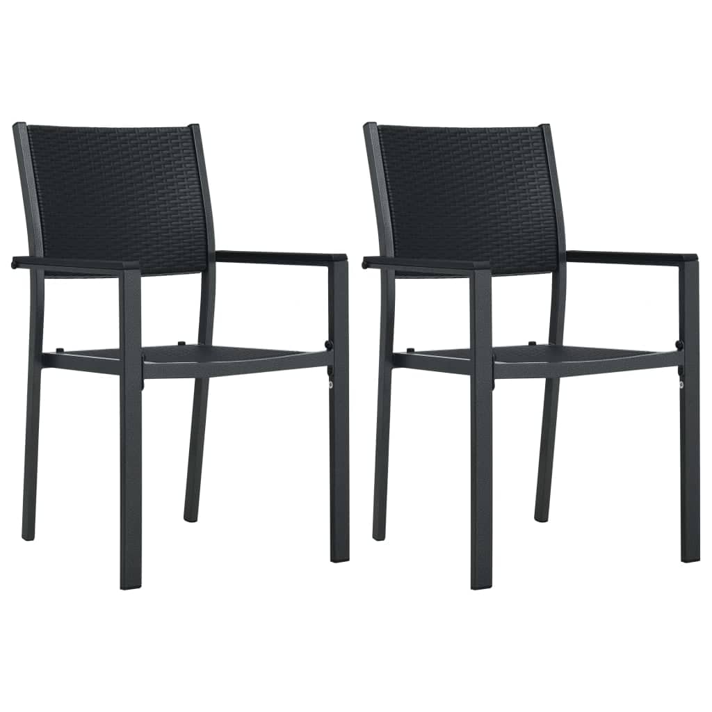 3-dijelni vrtni blagovaonski set crni Crna Dužina stola 80 cm