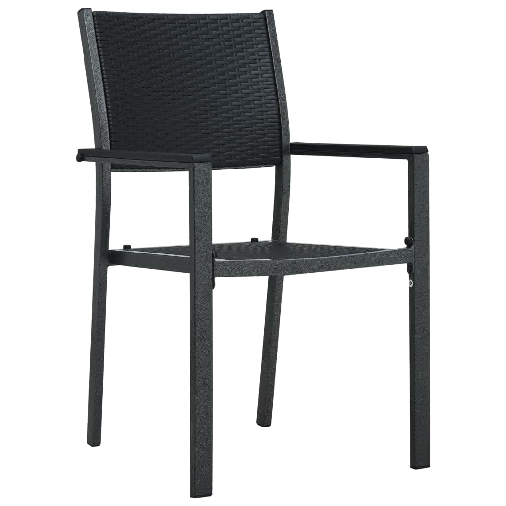 3-dijelni vrtni blagovaonski set crni Crna Dužina stola 80 cm