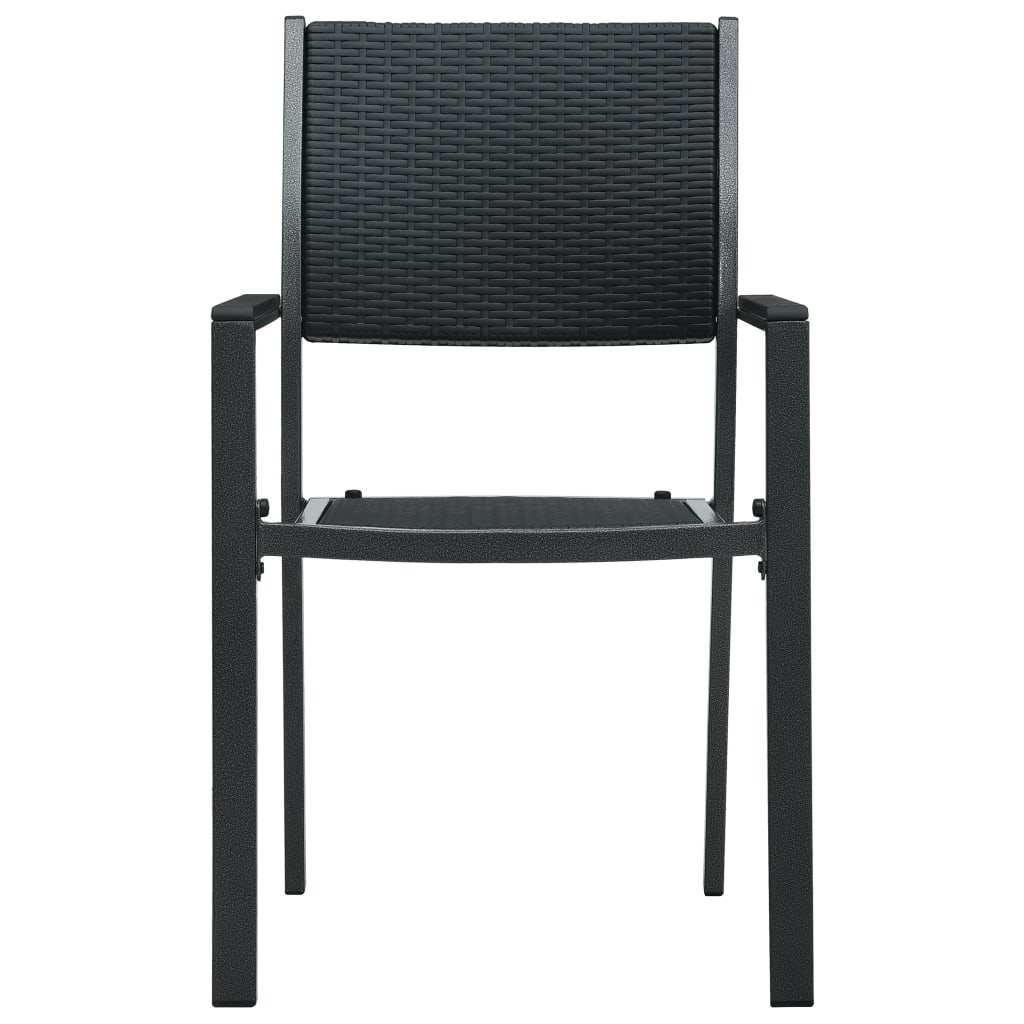 3-dijelni vrtni blagovaonski set crni Crna Dužina stola 80 cm