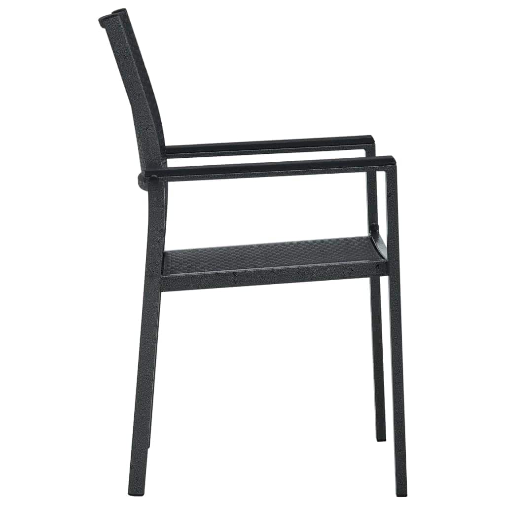 3-dijelni vrtni blagovaonski set crni Crna Dužina stola 80 cm