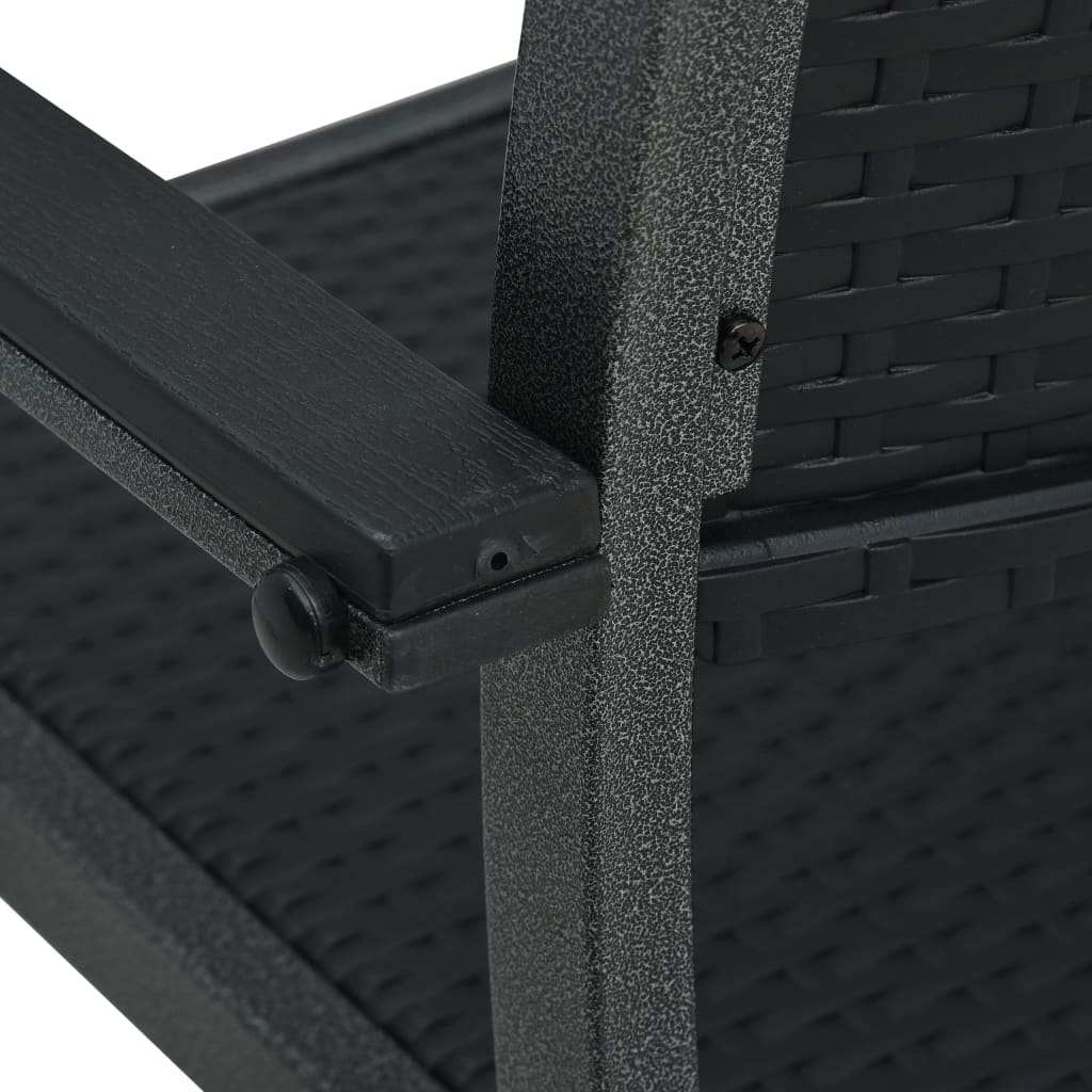 3-dijelni vrtni blagovaonski set crni Crna Dužina stola 80 cm