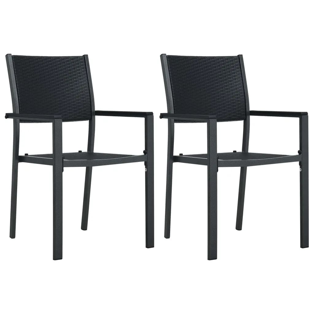 7-dijelni vrtni blagovaonski set crno-bijeli