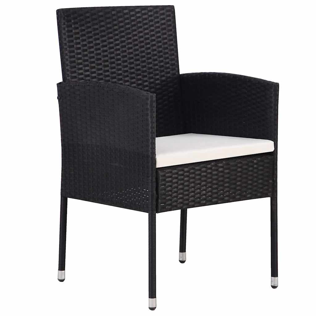 5-dijelni vrtni blagovaonski set crni Crna 80 cm table length