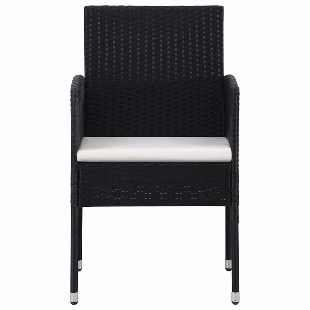 5-dijelni vrtni blagovaonski set crni Crna 80 cm table length