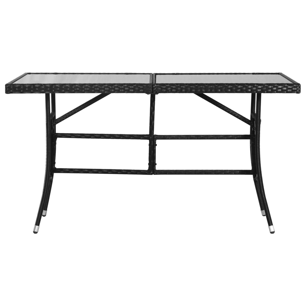 Vrtni stol crni 140 x 80 x 74 cm poli ratan