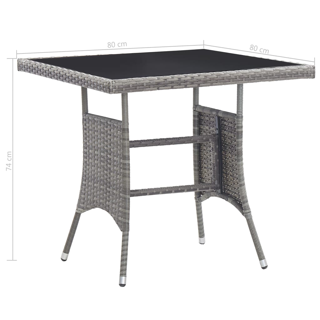 Vrtni stol sivi 80 x 80 x 74 cm od poliratana