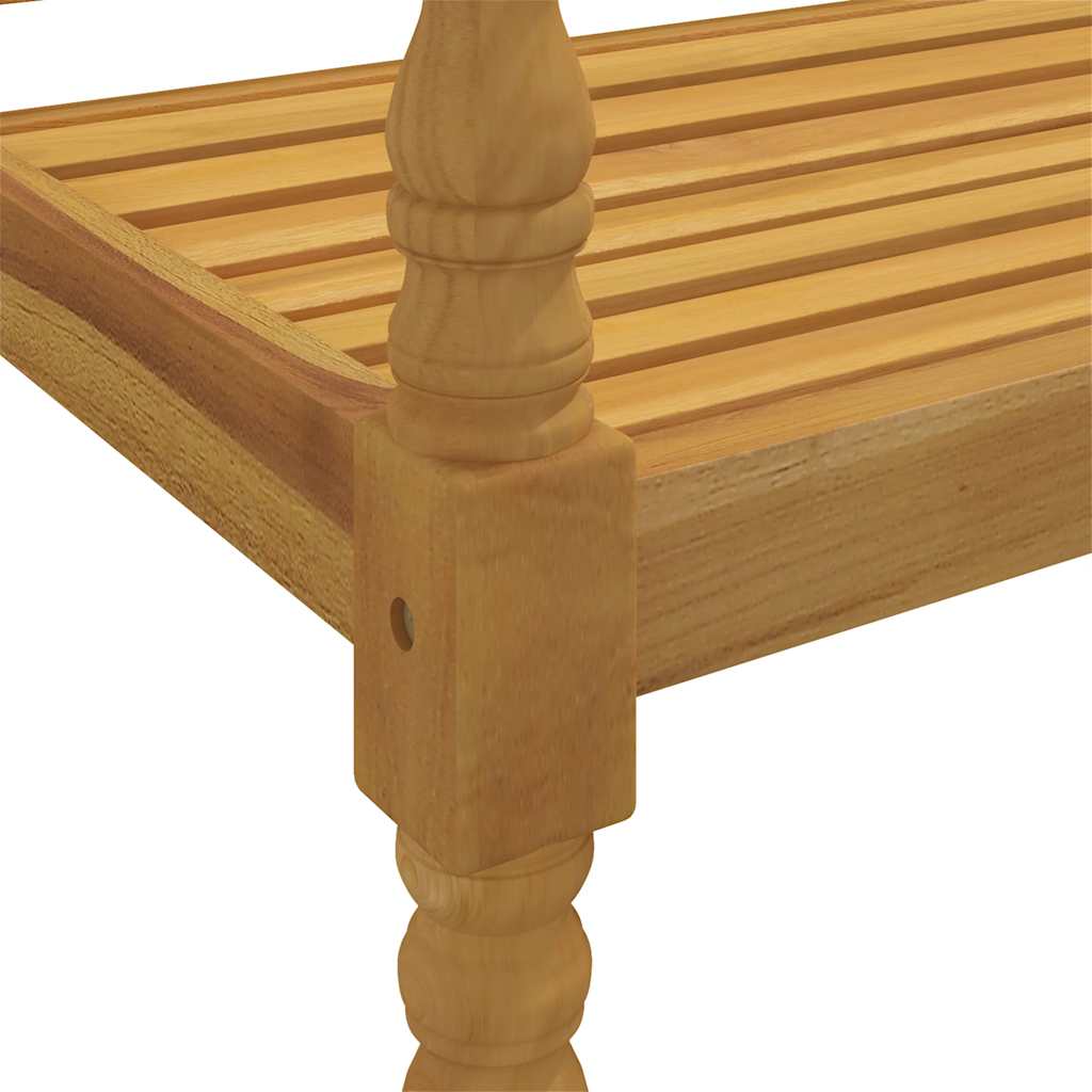 Klupa Batavia s crnim jastukom 150 cm od masivne tikovine