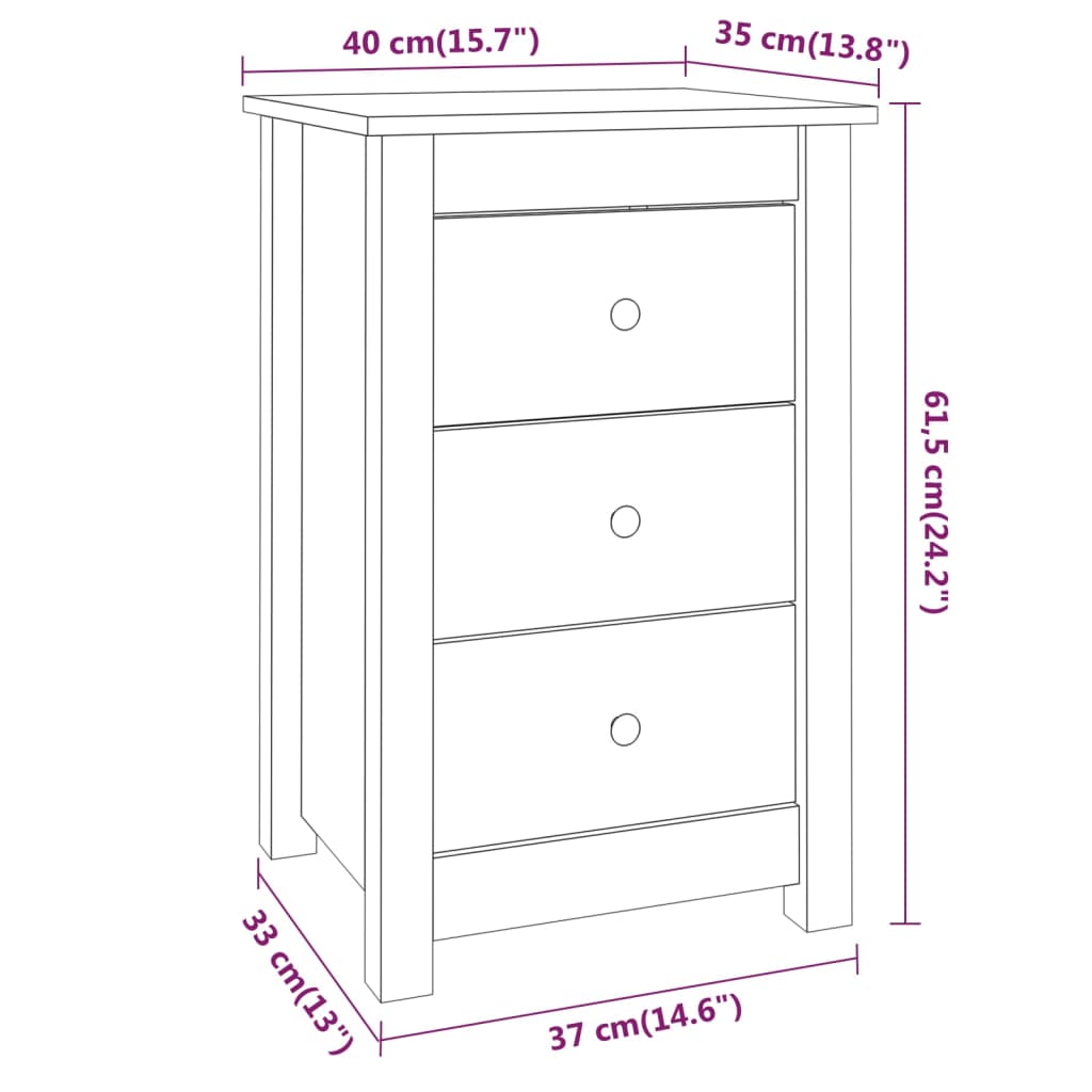 Noćni ormarić 40 x 35 x 61,5 cm od masivne borovine