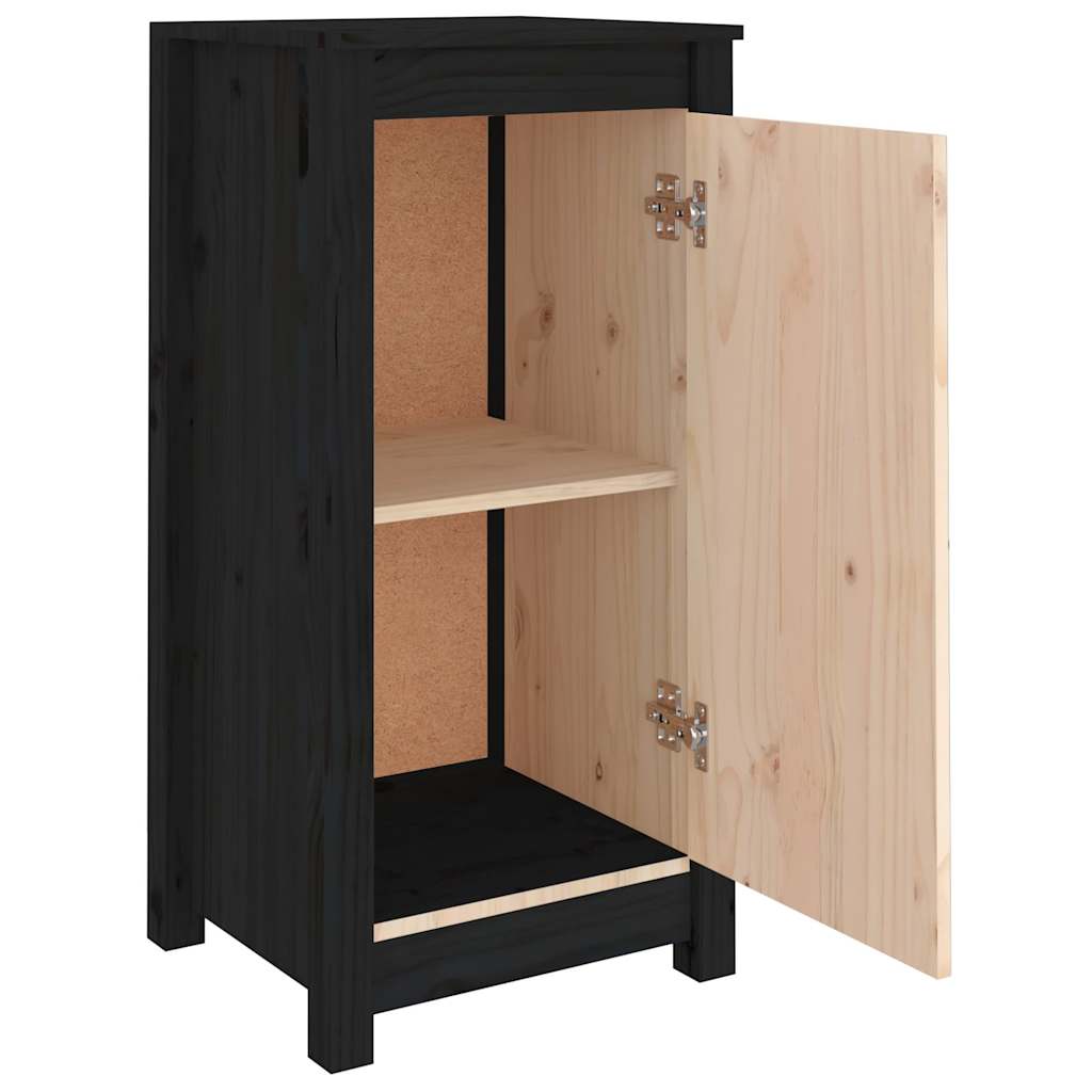Komode 2 kom crne 39x35x80 cm od masivne borovine