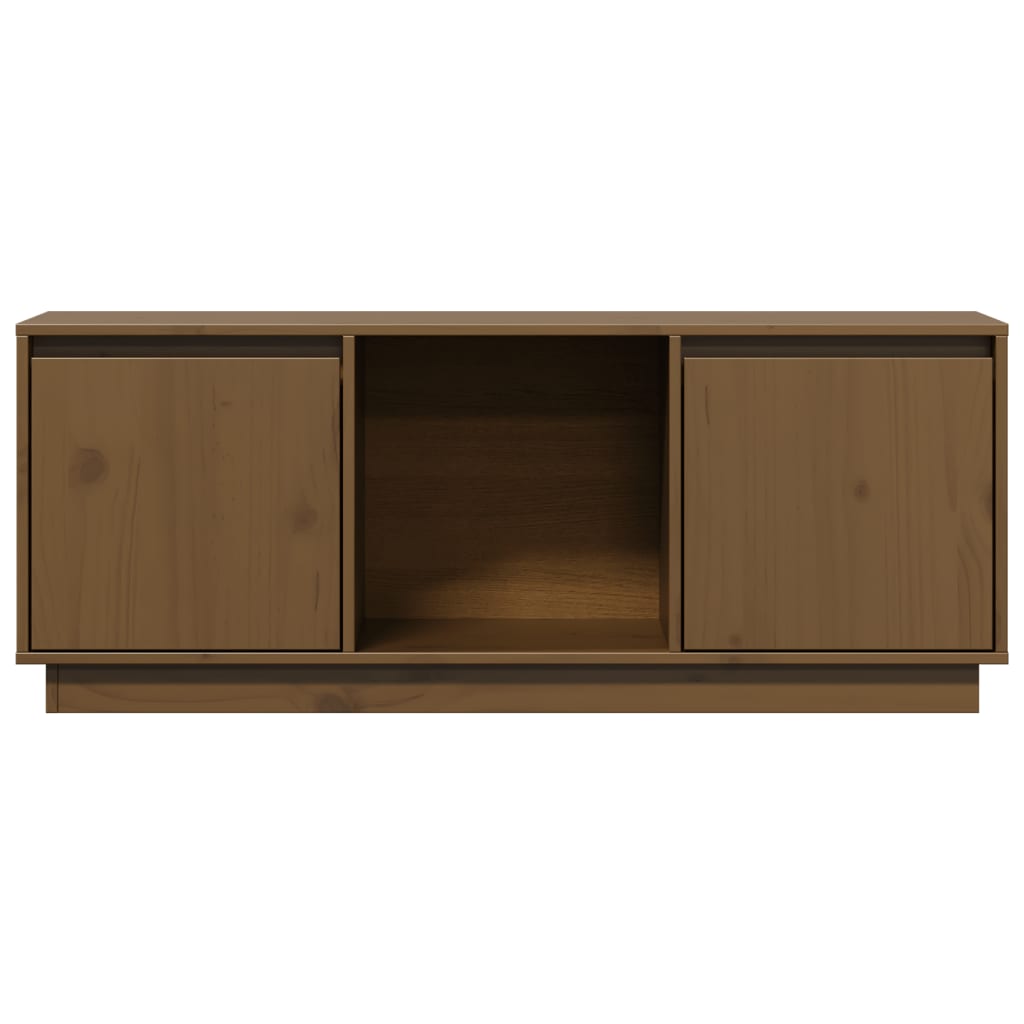 TV ormarić smeđa boja meda 110,5x35x44 cm od masivne borovine