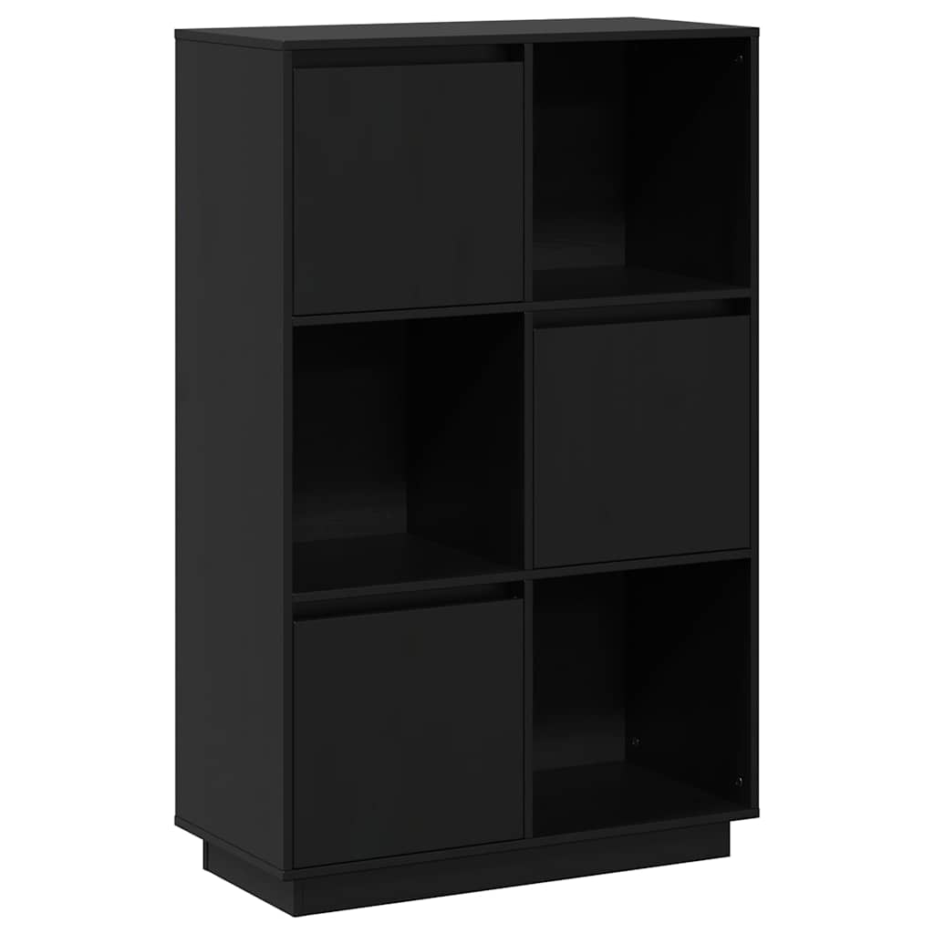 Visoka komoda crna 74 x 35 x 117 cm od masivne borovine