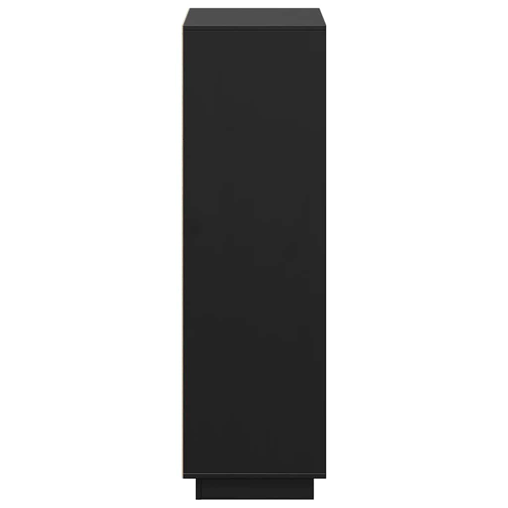 Visoka komoda crna 74 x 35 x 117 cm od masivne borovine