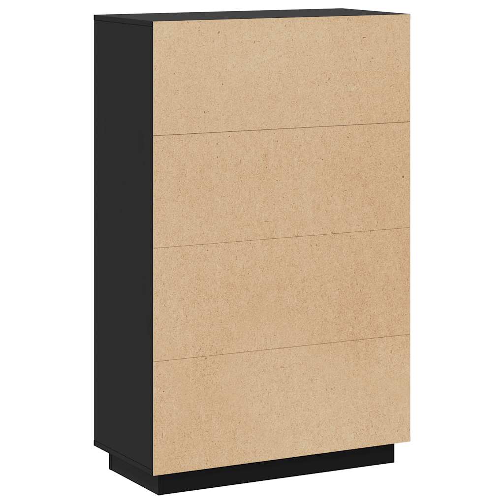 Visoka komoda crna 74 x 35 x 117 cm od masivne borovine