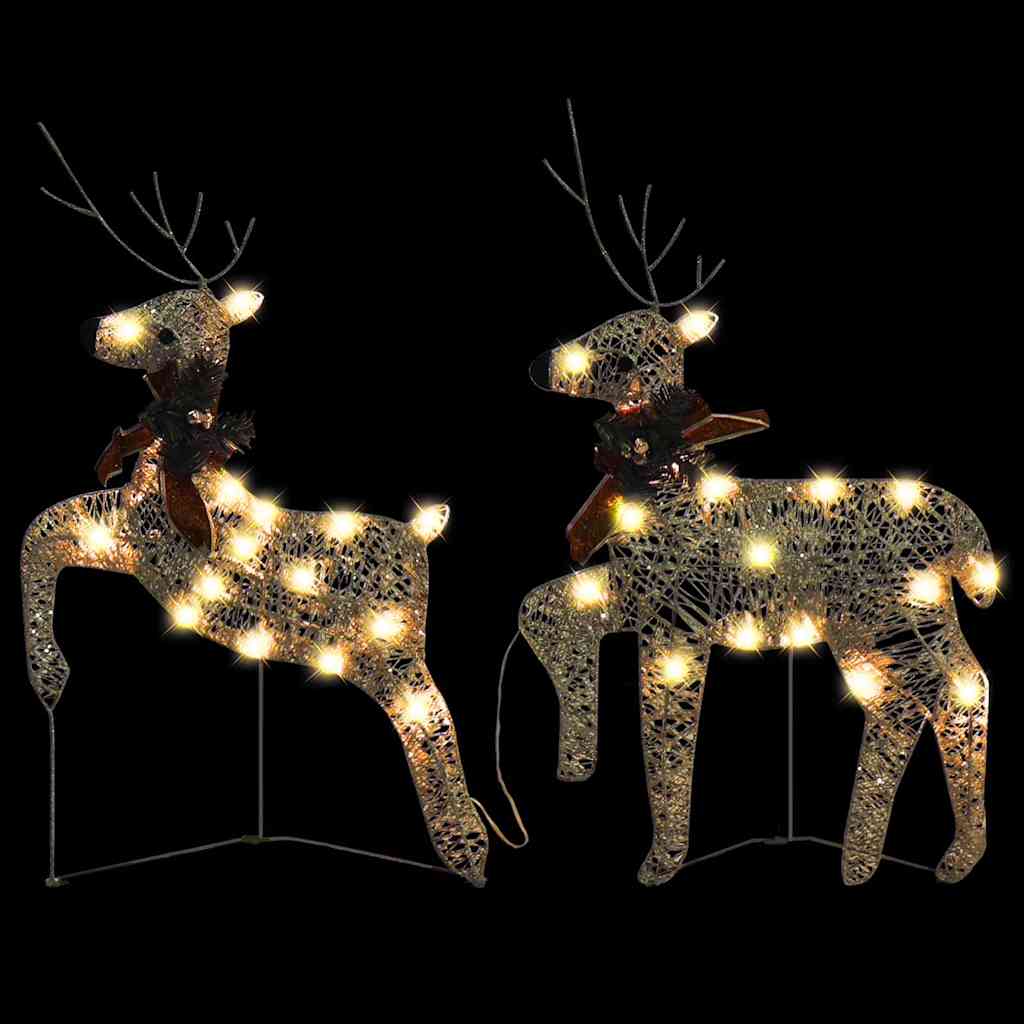 Božićni sobovi 2 kom zlatni 40 LED žarulja