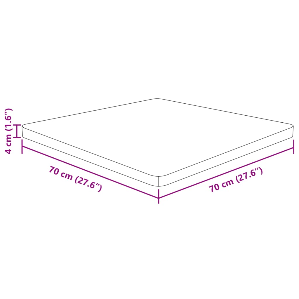Četvrtasta stolna ploča tamnosmeđa 70x70x4 cm tretirani hrast