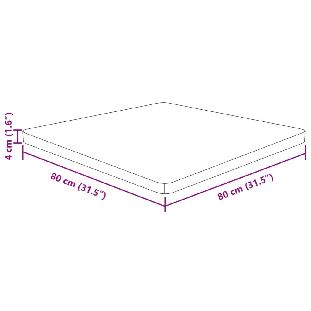 Četvrtasta stolna ploča tamnosmeđa 80x80x4 cm tretirani hrast