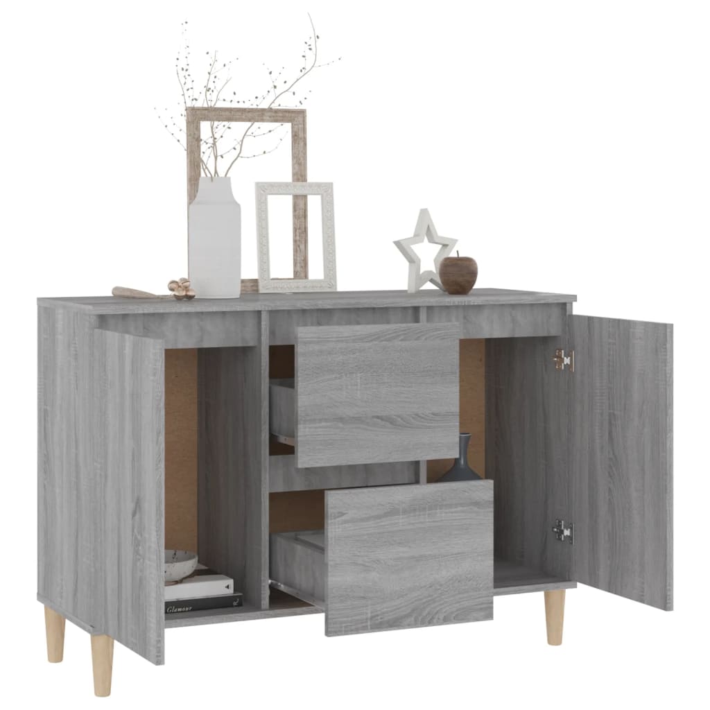 Komoda siva boja hrasta 101x35x70 cm od konstruiranog drva