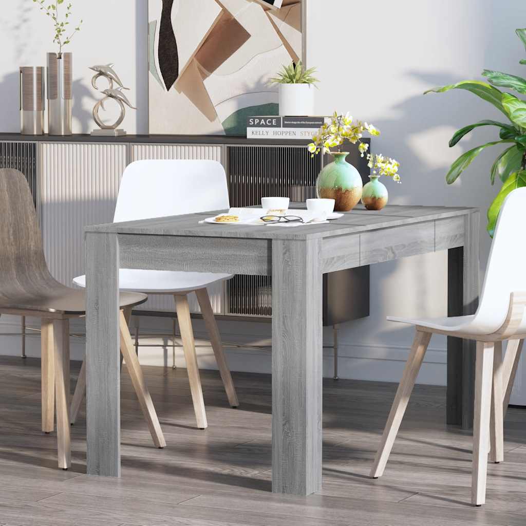 Blagovaonski stol sivi hrast 140x74,5x76 cm konstruirano drvo