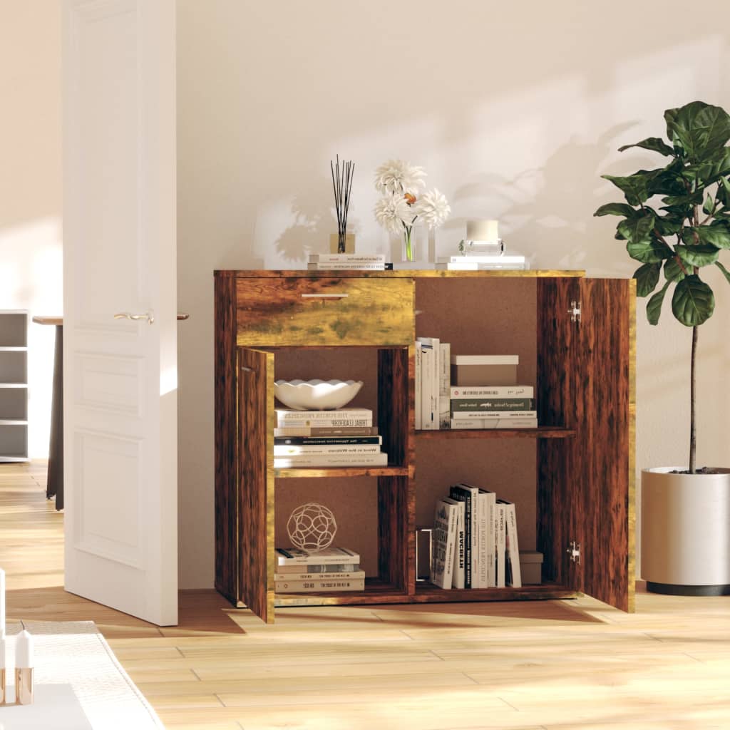 Komoda boja dimljenog hrasta 80 x 36 x 75 cm konstruirano drvo
